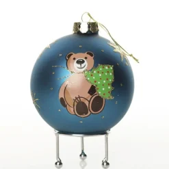 Bright Blue Christmas Bear with Tree Bauble Sale