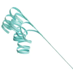 Bright Blue Glitter Curly Ribbon Christmas Pick Flash Sale