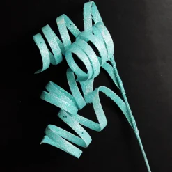 Bright Blue Glitter Curly Ribbon Christmas Pick Flash Sale