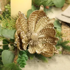 Brown Velvet Magnolia Flower Clip Cheap