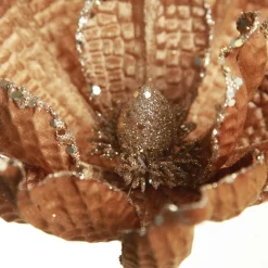 Brown Velvet Magnolia Flower Clip Cheap