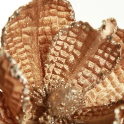 Brown Velvet Magnolia Flower Clip Cheap