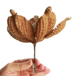 Brown Velvet Magnolia Flower Clip Cheap