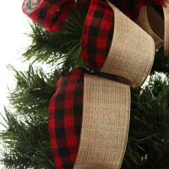 Buffalo Check Deluxe Tree Topper Bow with Streamers Clearance
