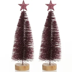 Burgundy Bottle Brush Tree - Small Set of 2 Sale