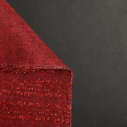 Burgundy Glitter and Linen Striped Wired Ribbon - 6.5cm Store