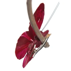 Burgundy Red Glitter Sheer Butterfly Clip Hot