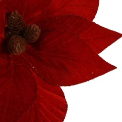 Burgundy Velvet Poinsettia Flower Stem Clearance