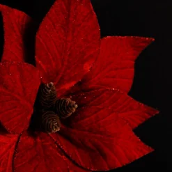 Burgundy Velvet Poinsettia Flower Stem Clearance
