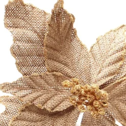 Burlap Flower Pick Natural Trim Best Sale