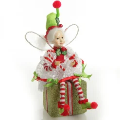 Candy Cane Christmas Fairy on Giftbox Cheap