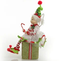 Candy Cane Christmas Fairy on Giftbox Cheap