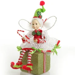 Candy Cane Christmas Fairy on Giftbox Cheap
