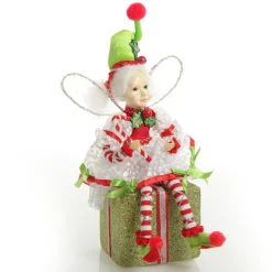 Candy Cane Christmas Fairy on Giftbox Cheap