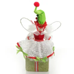 Candy Cane Christmas Fairy on Giftbox Cheap