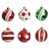 Candy Cane Dots and Stripes Christmas Baubles - Set of 6 Best Sale
