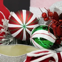 Candy Cane Dots and Stripes Christmas Baubles - Set of 6 Best Sale