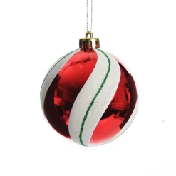 Candy Cane Dots and Stripes Christmas Baubles - Set of 6 Best Sale