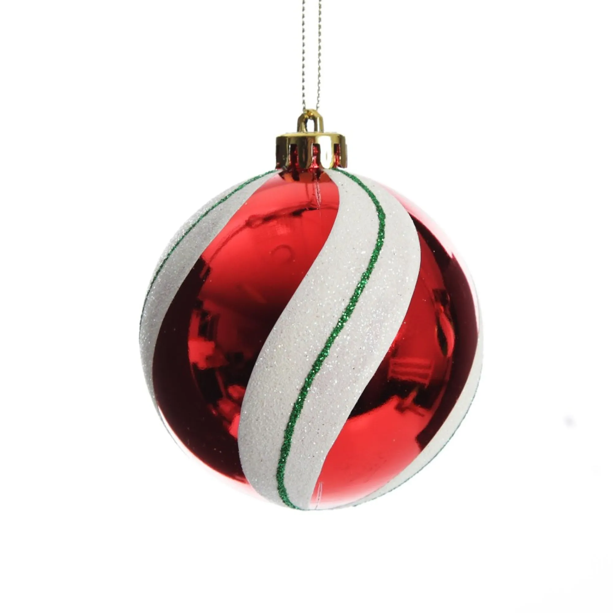 Candy Cane Dots and Stripes Christmas Baubles - Set of 6 Best Sale