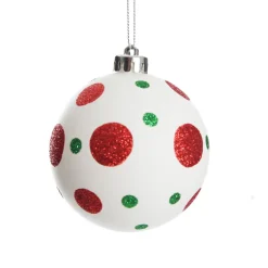 Candy Cane Dots and Stripes Christmas Baubles - Set of 6 Best Sale