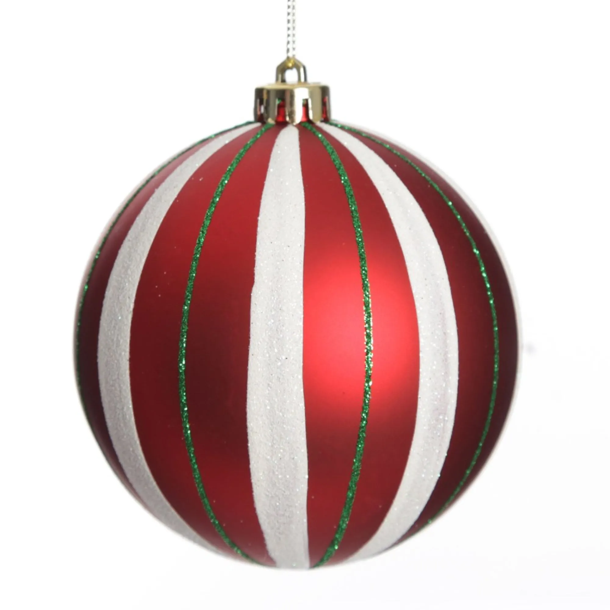 Candy Cane Dots and Stripes Christmas Baubles - Set of 4 Hot