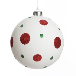 Candy Cane Dots and Stripes Christmas Baubles - Set of 4 Hot