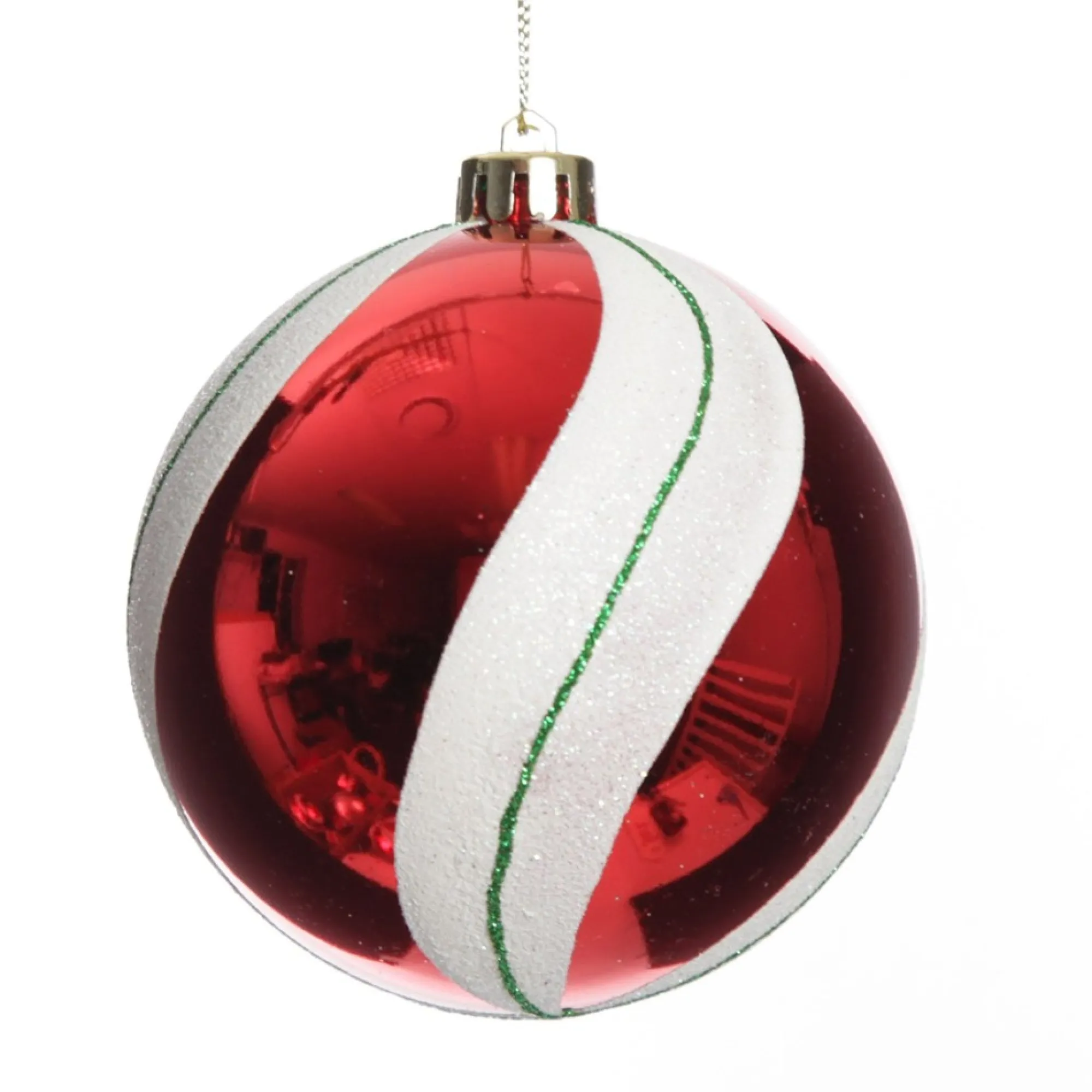 Candy Cane Dots and Stripes Christmas Baubles - Set of 4 Hot