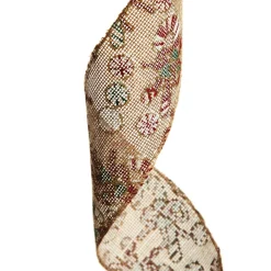 Candy Cane Hessian Ribbon with Wired Edge - 6.3cm Best Sale