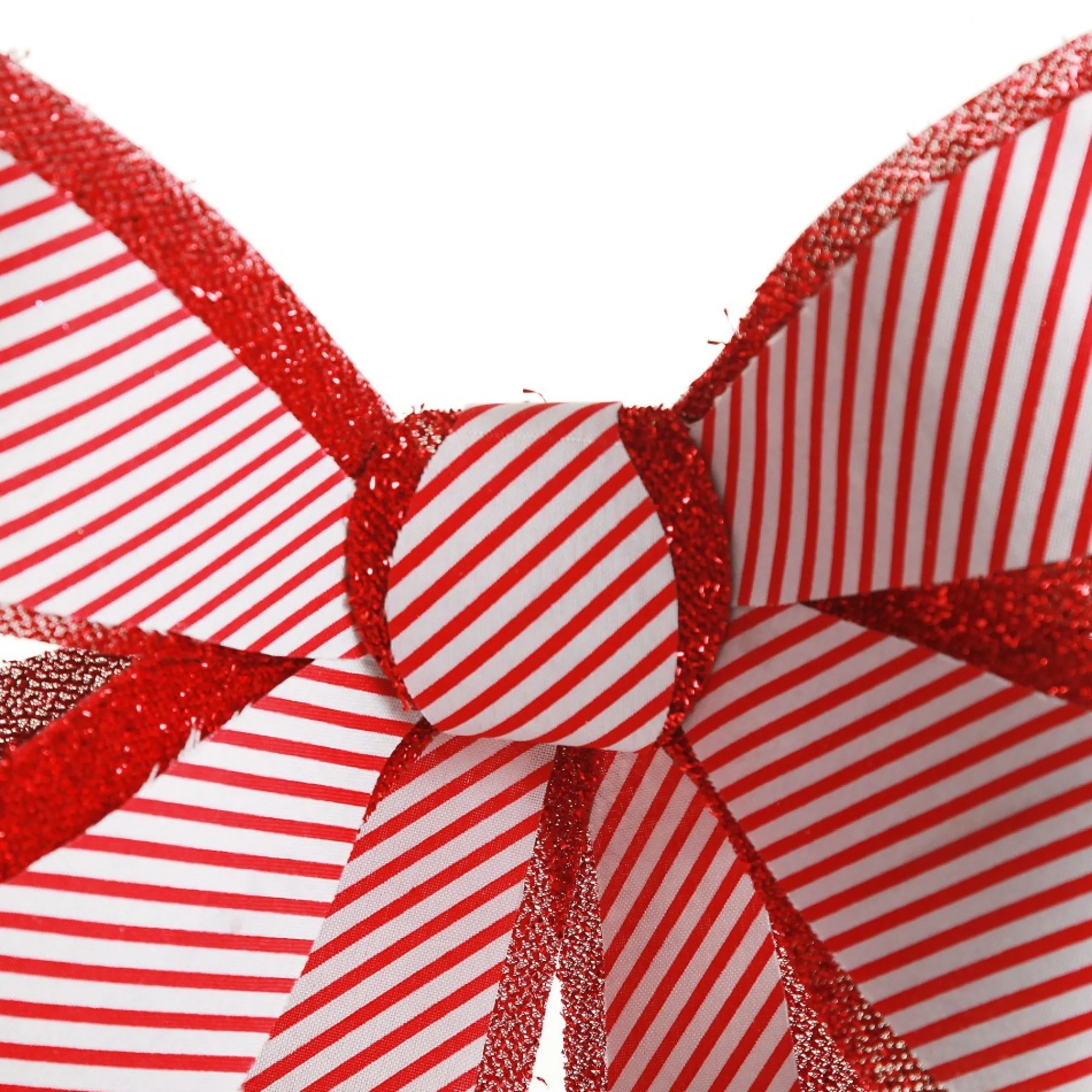 Candy Cane Stripe Christmas Bow with Glitter Edge Best Sale
