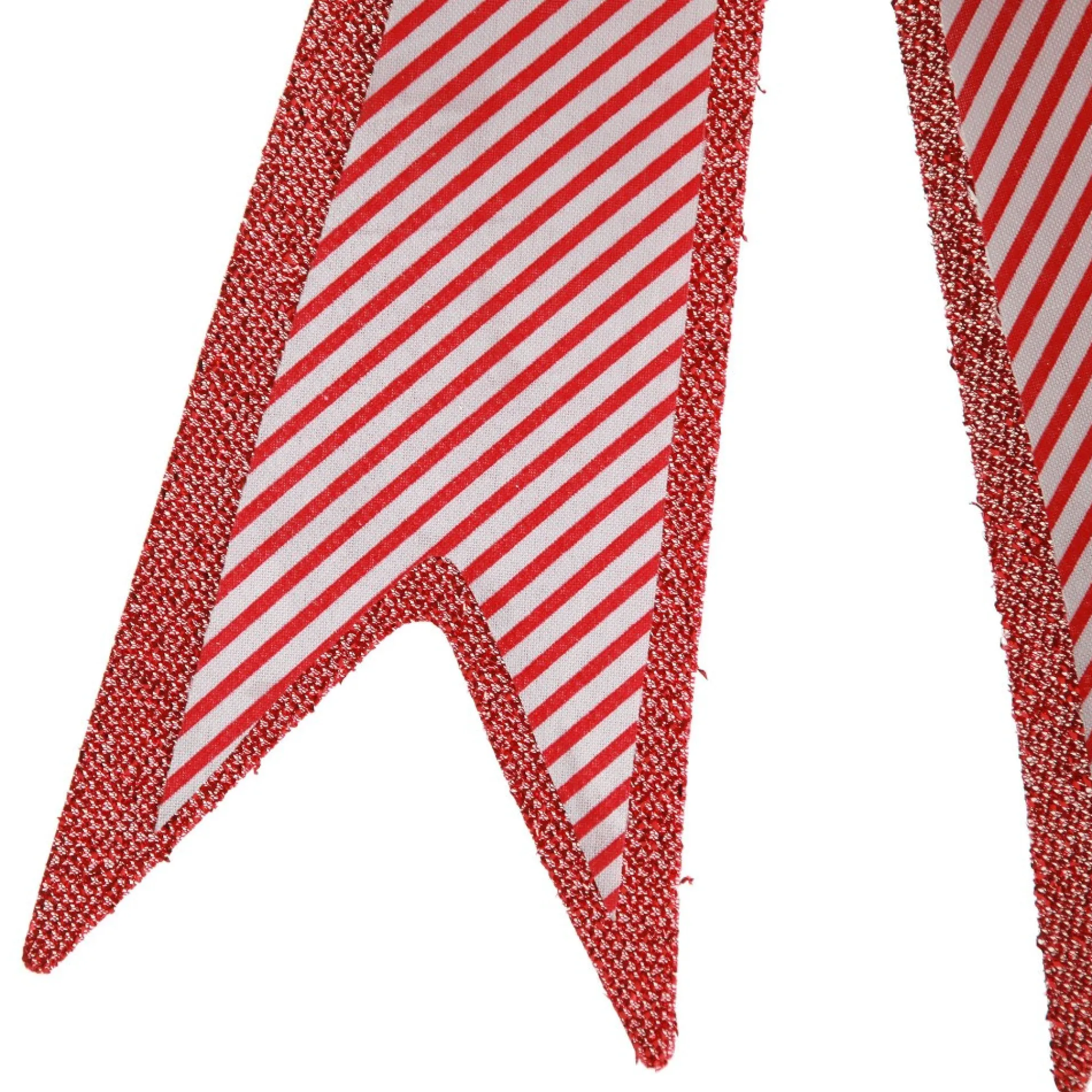 Candy Cane Stripe Christmas Bow with Glitter Edge Best Sale