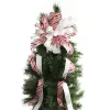 Candy Cane Stripe Deluxe Tree Topper Bow with Streamers Flash Sale