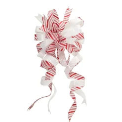 Candy Cane Stripe Deluxe Tree Topper Bow with Streamers Flash Sale