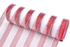 Candy Cane Stripe Metallic Thread Decomesh Roll Outlet
