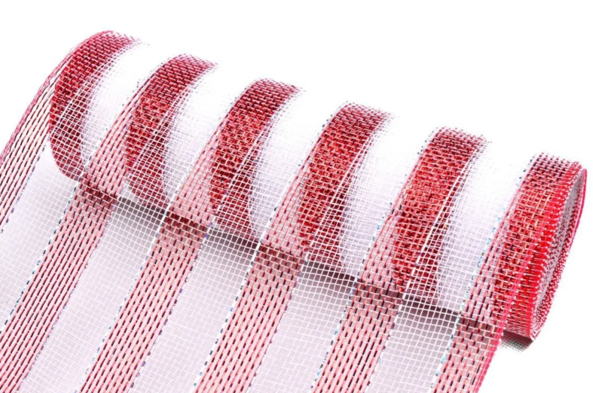 Candy Cane Stripe Metallic Thread Decomesh Roll Outlet