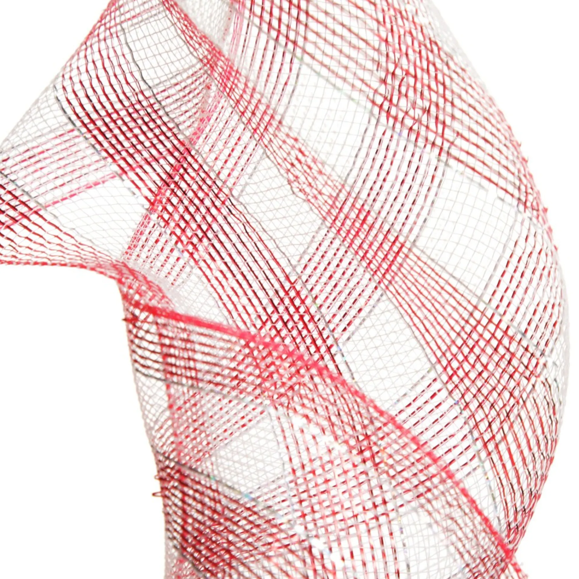 Candy Cane Stripe Metallic Thread Decomesh Roll Outlet