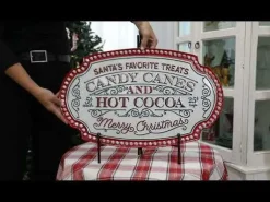 Candy Canes and Hot Cocoa Retro Metal Christmas Sign Online