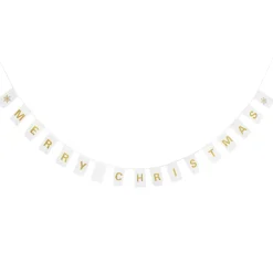 Canvas Gold Merry Christmas Printed Bunting Flash Sale