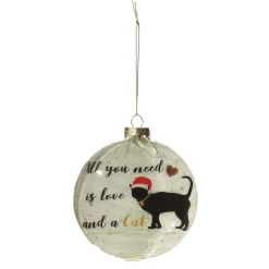Cat Lovers Christmas Glass Disc Best