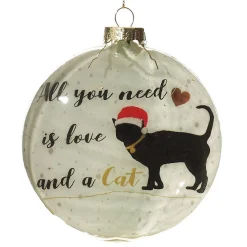 Cat Lovers Christmas Glass Disc Best