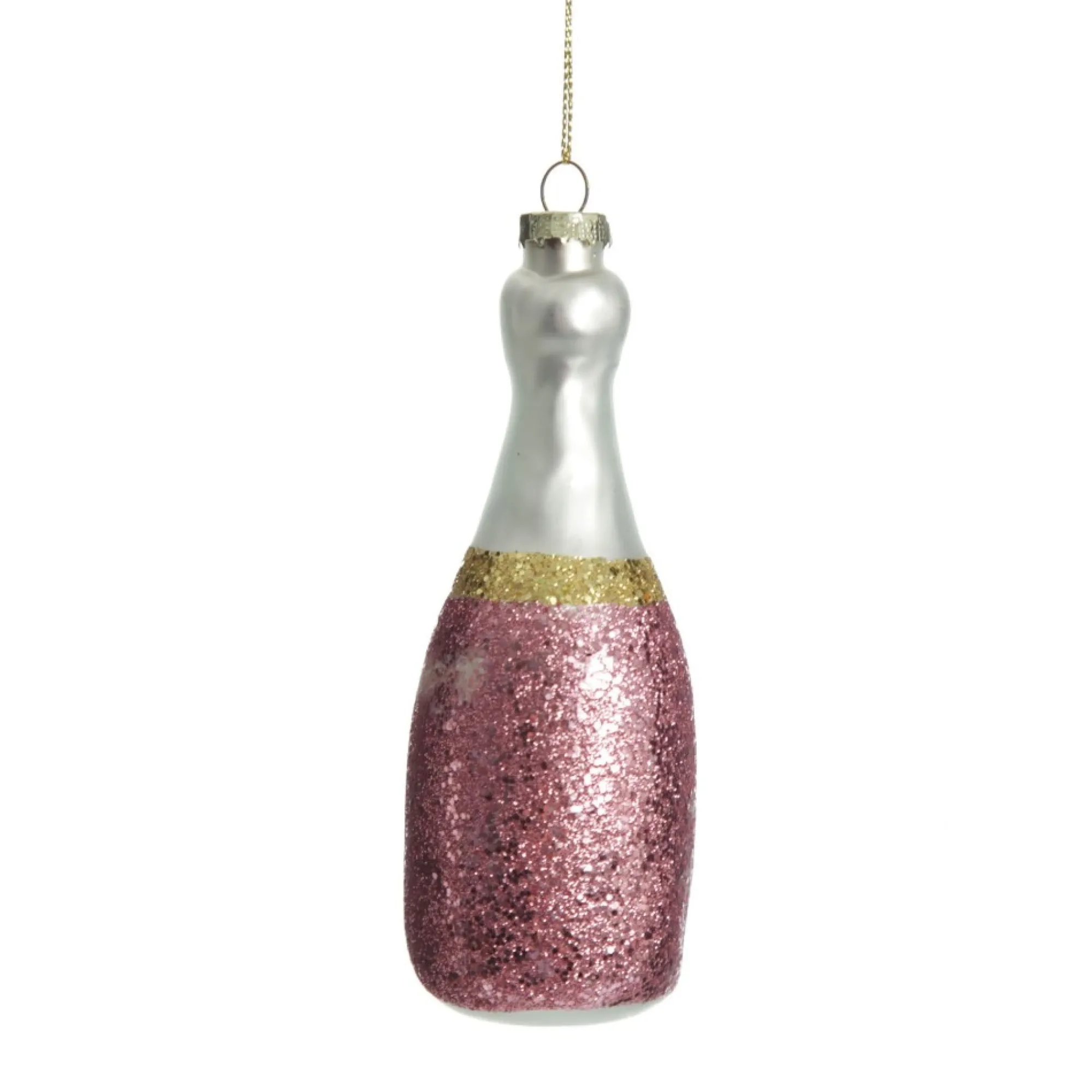 Champagne Bottle Pink Glitter Cheers Glass Tree Decoration Hot