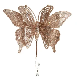 Champagne Glitter and Sequin Butterfly Clip Best