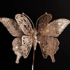 Champagne Glitter and Sequin Butterfly Clip Best