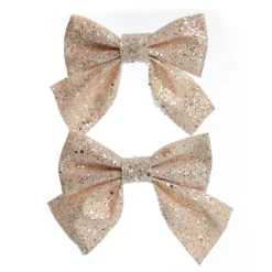 Champagne Glitter Bow - Set of 2 Outlet