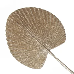 Champagne Glitter Fan Palm Leaf Pick Store