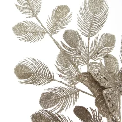 Champagne Glitter Feathers with Butterfly Spray Pick Store