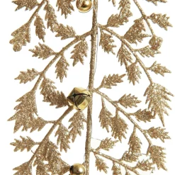 Champagne Glitter Fern Tree Decoration with Mini Bells Store