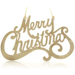 Champagne Glitter Merry Christmas Plaque Cheap
