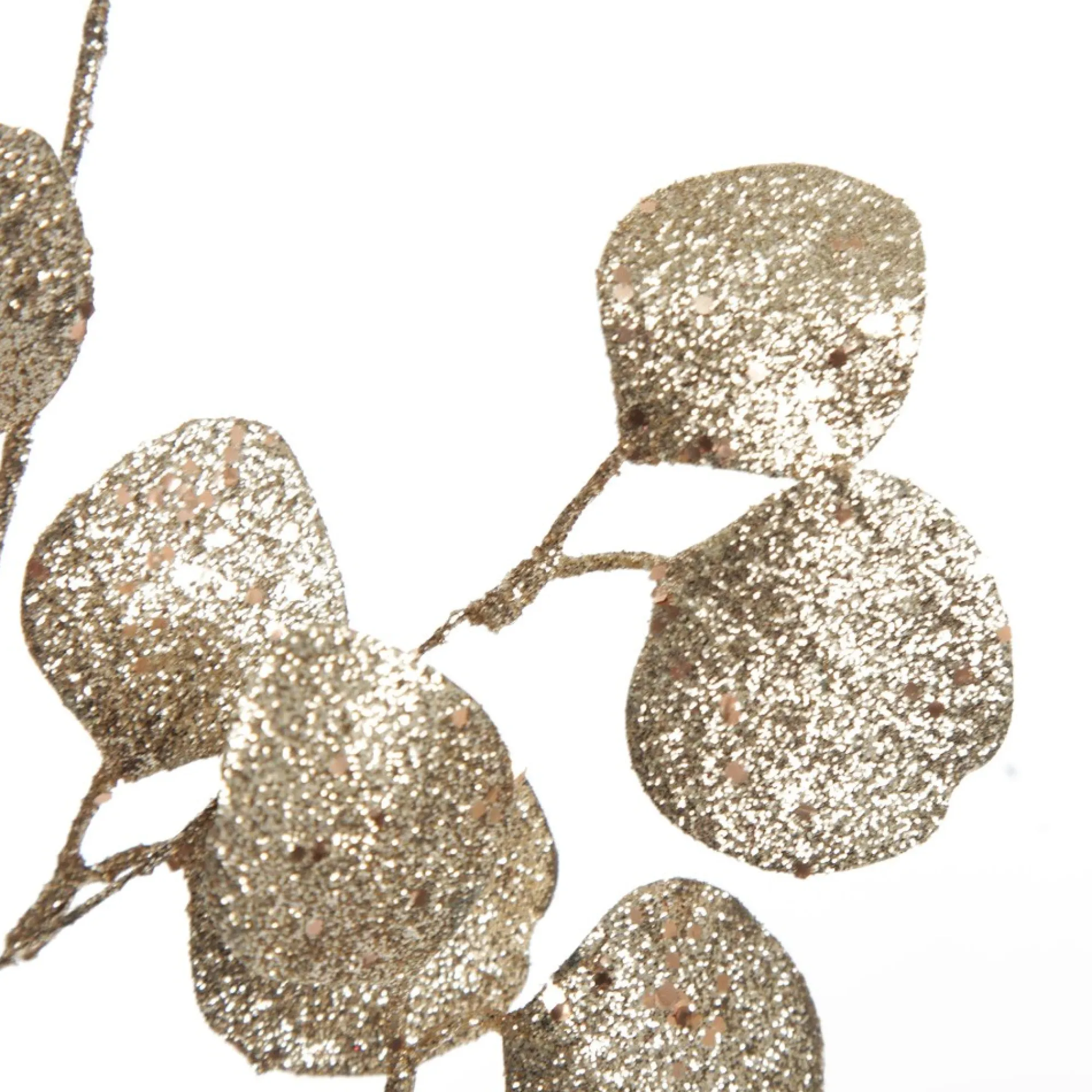 Champagne Glitter Round Leaf Spray Best