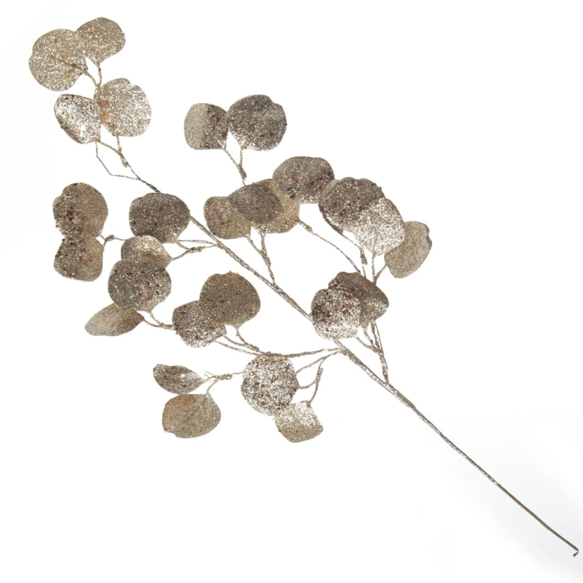 Champagne Glitter Round Leaf Spray Best