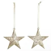 Champagne Glitter Star Tree Decorations - Set of 2 Store